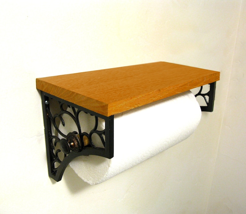 Paper Towel Holder & Shelf Vintage Wrought Iron Wall Mount Etsy