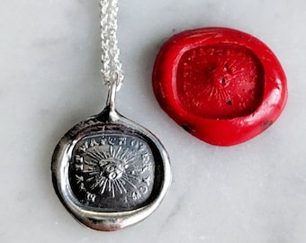 May It Watch Over You Wax Seal Necklace