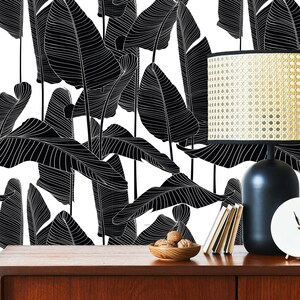 Tropical Wallpaper, Mid Century Modern, Retro Wallpaper, Palm Wallpaper, Vintage Wallpaper, Peel and Stick Wallpaper, Fabric Wallpaper