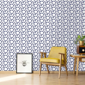 Retro Wallpaper, Mid Century Wallpaper, Geometric Wallpaper, Peel and Stick Wallpaper, Vintage Wallpaper, Fabric Wallpaper