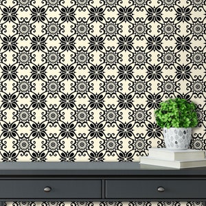 Dark Floral Wallpaper, Victorian Wallpaper, Peel and Stick Wallpaper, Vintage Wallpaper, Geometric Wallpaper, Fabric Wallpaper