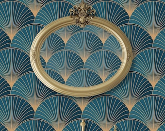 Art Deco Wallpaper, Art Nouveau Wallpaper, Geometric Wallpaper, Antique Wallpaper, Peel and Stick Wallpaper, Fabric Wallpaper
