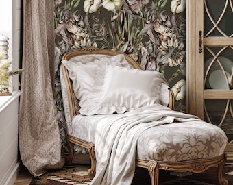 Chinoiserie Wallpaper, Botanical Wallpaper, Victorian Wallpaper, Peel and Stick Wallpaper, Antique Wallpaper, Fabric Wallpaper