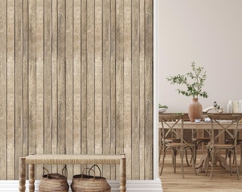 Cottage Wallpaper, Wood Wallpaper, Wood Panel Wallpaper, Peel and Stick Wallpaper, Country Farmhouse Wallpaper, Fabric Wallpaper