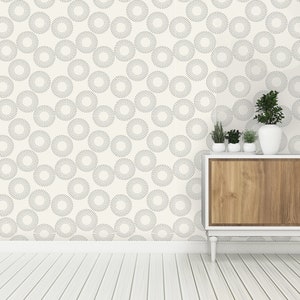 Retro Wallpaper, Mid Century Wallpaper, Geometric Wallpaper, Peel and Stick Wallpaper, Fabric Wallpaper