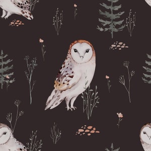 Peel and stick woodland owl dark wallpaper
