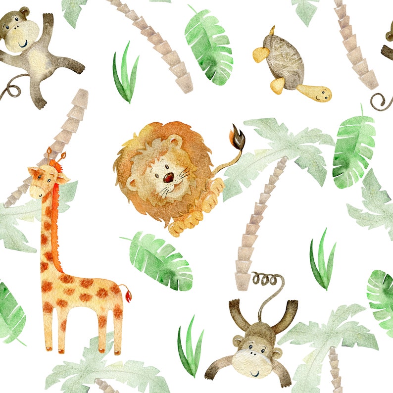 Safari Wallpaper Zoo Wallpaper Zoo Nursery Peel and Stick Etsy