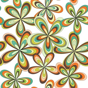 Vintage retro colorful floral fabric peel and stick wallpaper