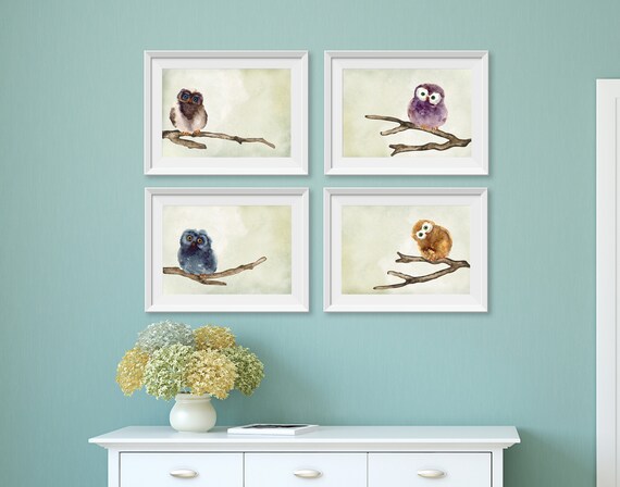 Owl Art Owl Decor Printable Wall Art Set Owl Print Gallery Wall Set Master Bedroom Wall Decor Dining Room Wall Art Owl Wall Art