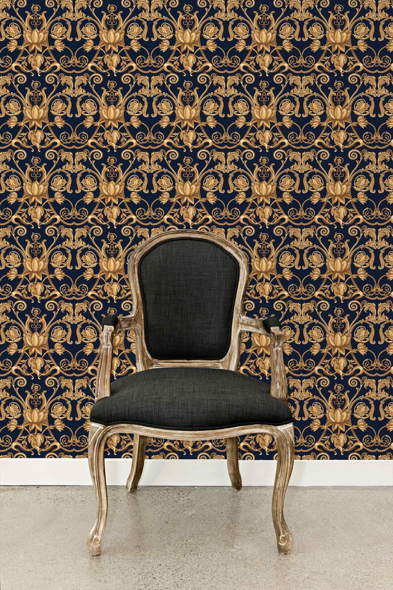 Antique Wallpaper Victorian Wallpaper Damask Wallpaper Gold - Etsy