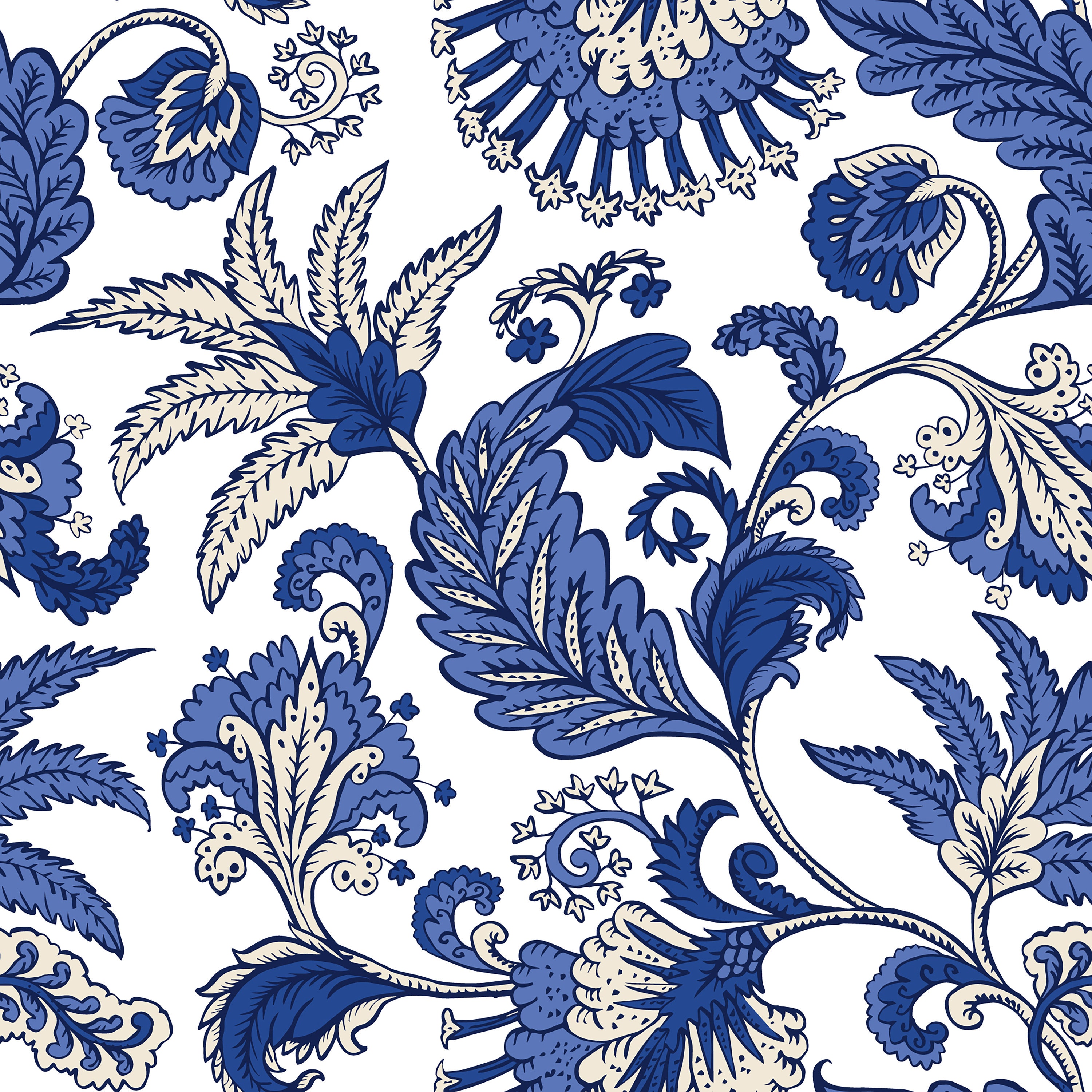Chinoiserie Wallpaper Blue Floral Wallpaper Peel and Stick | Etsy