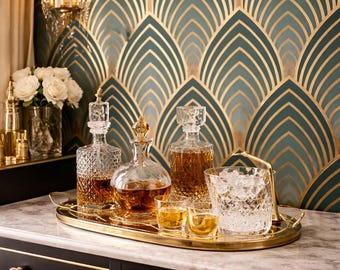 Papel pintado Art Déco, Papel pintado Art Nouveau, Papel pintado geométrico, Papel pintado antiguo, Papel pintado autoadhesivo, Papel pintado de tela