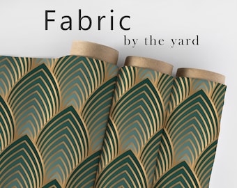 Art Deco Fabric, Victorian Material, Geometric Textiles, Elegant Design, Vintage Fabric, Upholstery Material, Fabric by The Yard