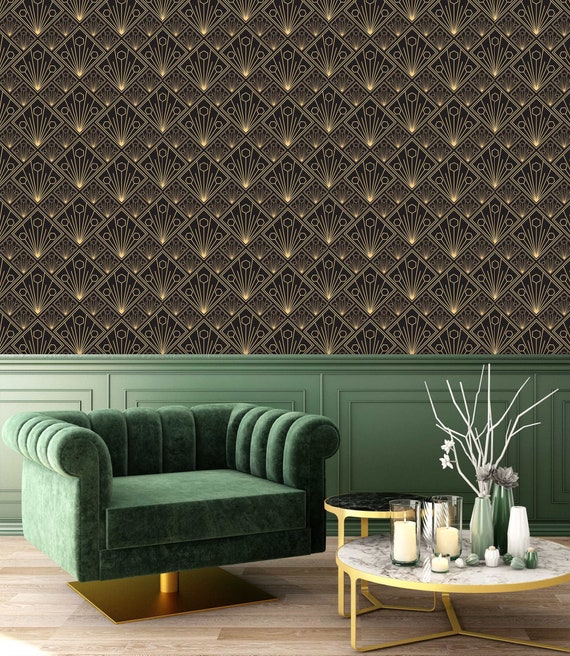 Art Deco Wallpaper, Art Nouveau Wallpaper, Geometric Wallpaper, Antique
