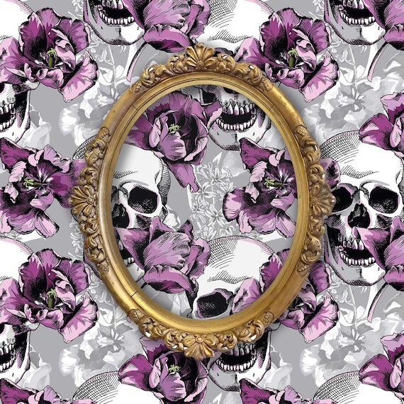 floral skull background