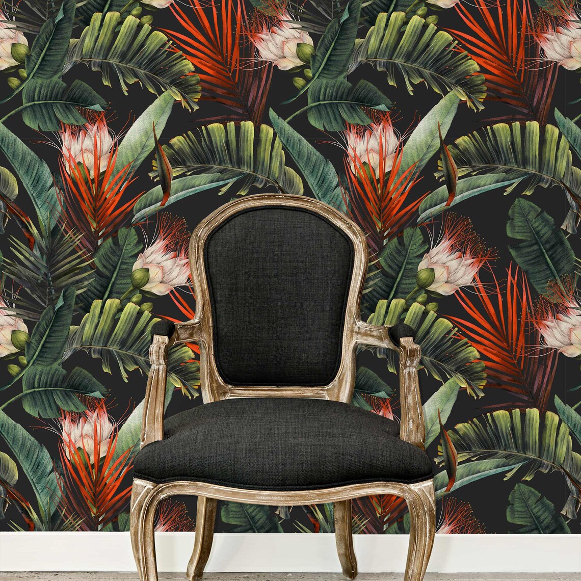 Palm Wallpaper Retro Wallpaper Tropical Wallpaper Mid | Etsy