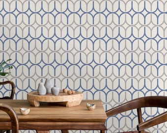 Retro Wallpaper, Geometric Wallpaper, Mid-Century Wallpaper, Peel and Stick Wallpaper, Vintage Wallpaper, Fabric Wallpaper