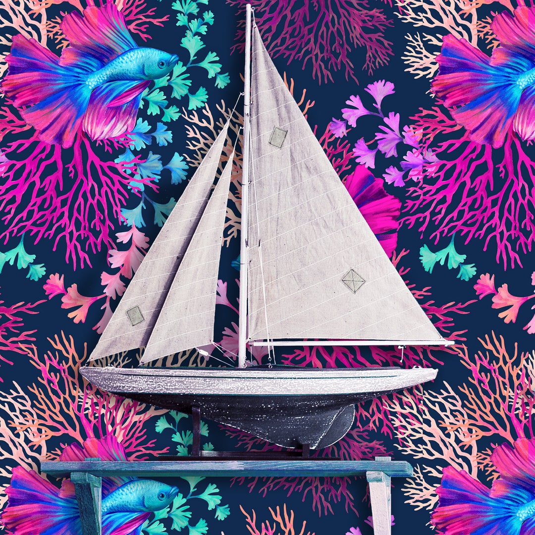 Beach House Wallpaper, Tropical Wallpaper, Nautical Wallpaper ...