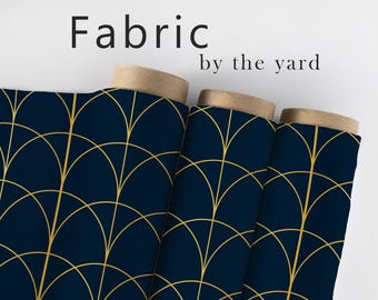 Art Deco Fabric, Elegant Material, Geometric Textiles, Antique Design, Vintage Fabric, Upholstery Material, Fabric by The Yard