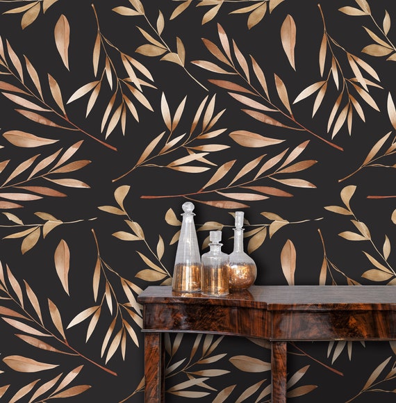 Dark Wallpaper Victorian Wallpaper Black Wallpaper Vintage - Etsy