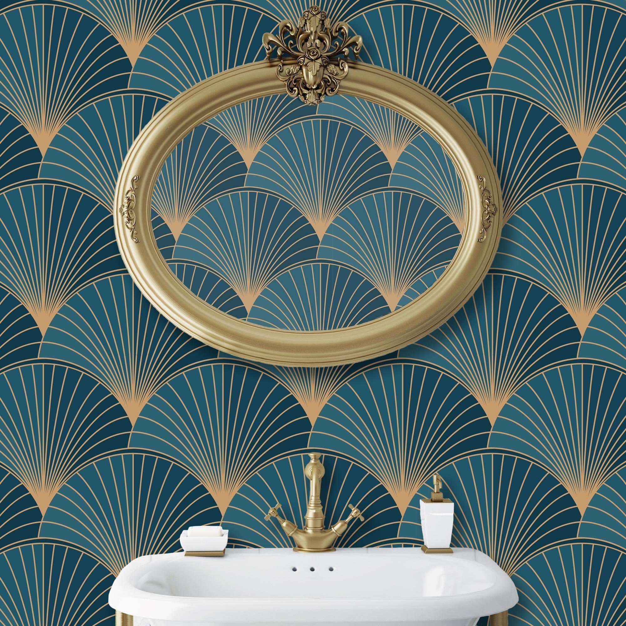 Art Deco Wallpaper, Art Nouveau Wallpaper, Geometric Wallpaper, Antique  Wallpaper, Peel and Stick Wallpaper, Fabric Wallpaper 