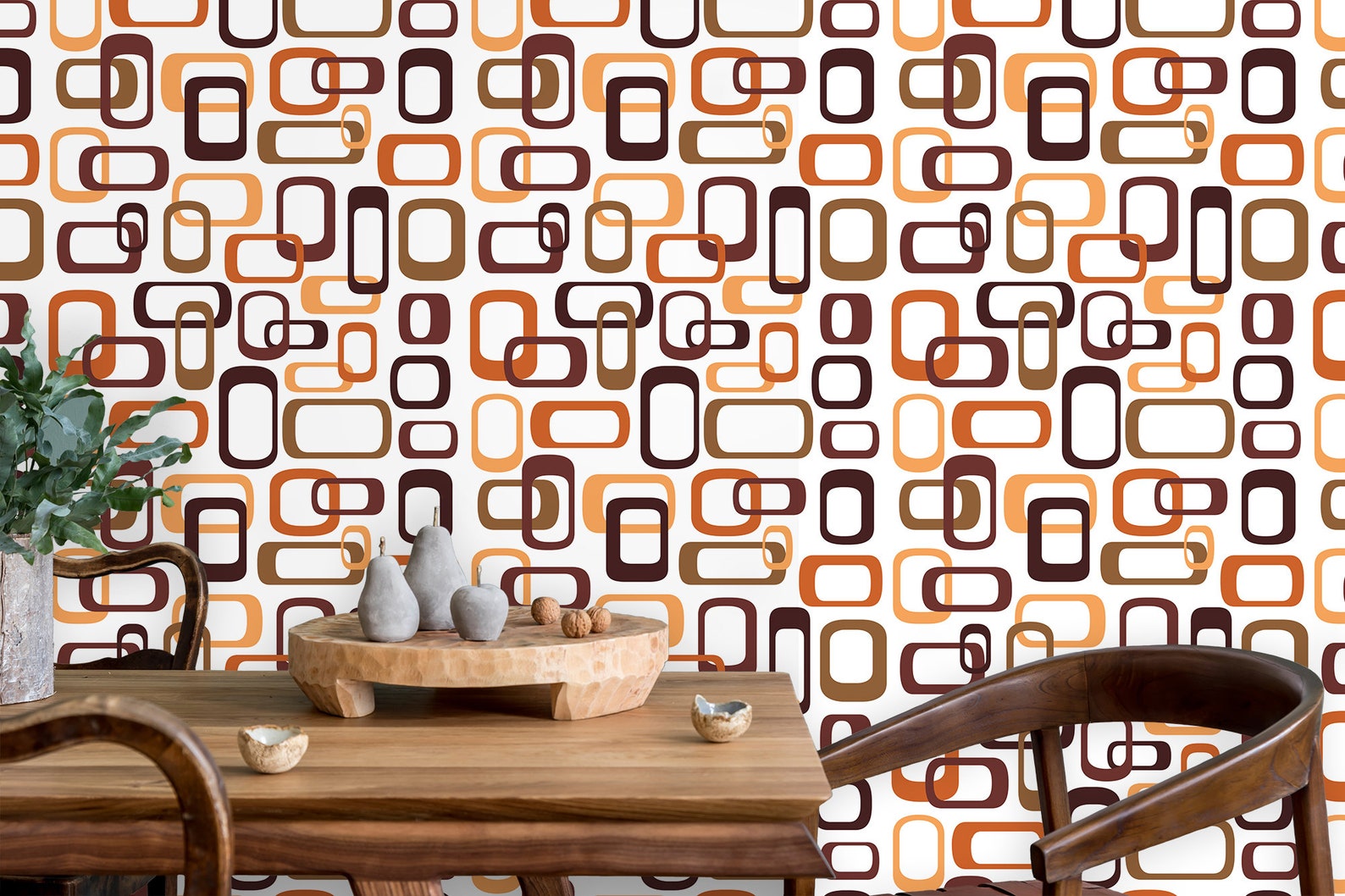 Retro Wallpaper Mid Century Wallpaper 60s Wallpaper Vintage Etsy