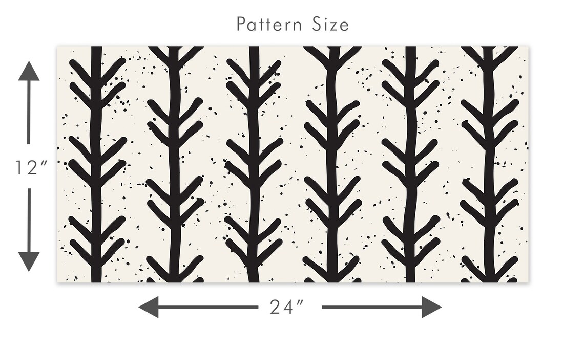 Scandinavian Wallpaper Tribal Wallpaper Black and White Etsy