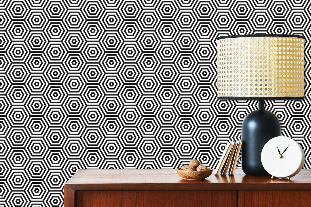 Black and White Wallpaper Retro Wallpaper Vintage Wallpaper - Etsy