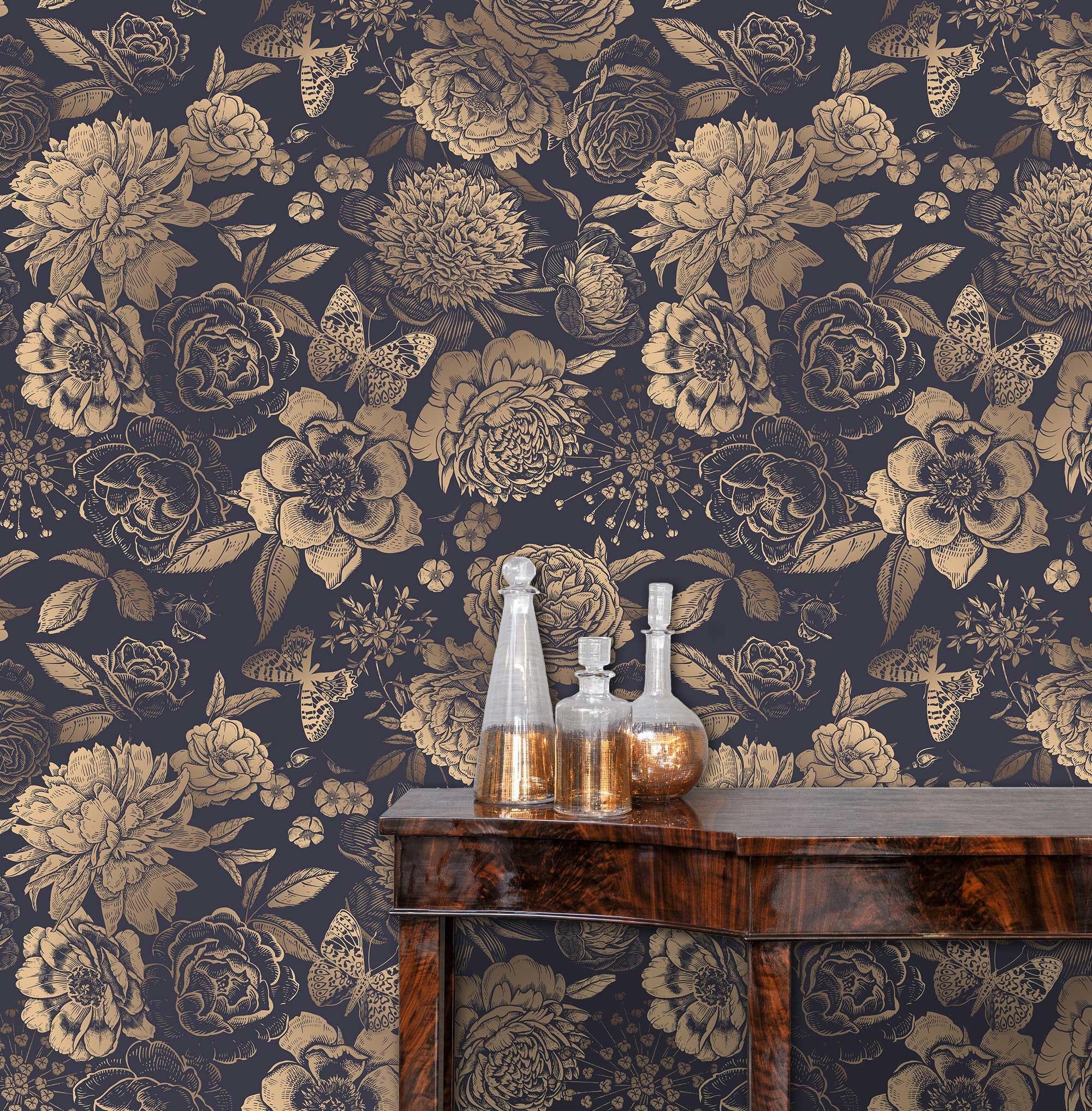 Victorian Wallpaper, Botanical Wallpaper, Moody Wallpaper, Antique