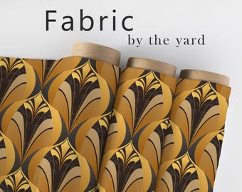 Art Deco Fabric, Elegant Material, Geometric Textiles, Antique Design, Vintage Fabric, Upholstery Material, Fabric by The Yard