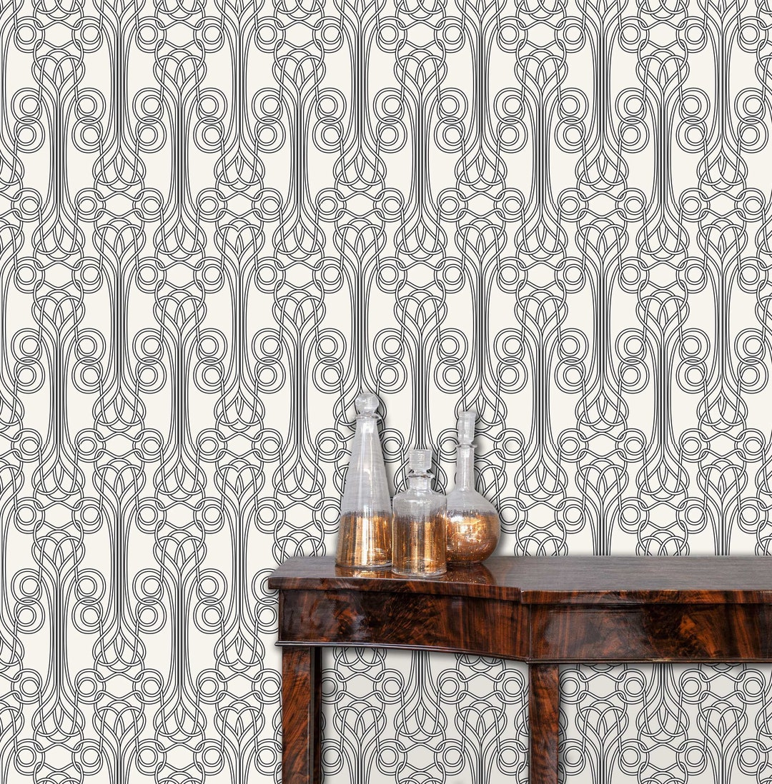 Art Nouveau Wallpaper, Art Deco Wallpaper, Antique Wallpaper, Mid