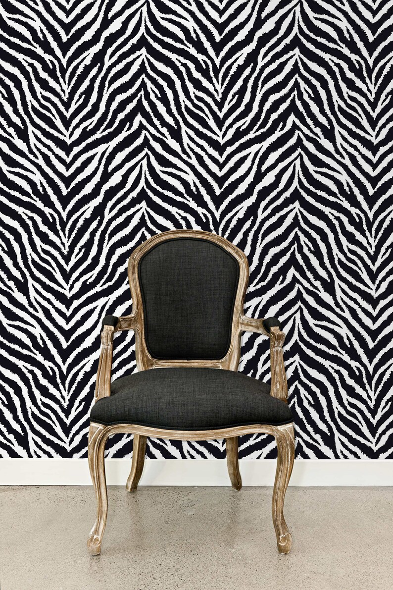 Zebra Wallpaper Jungle Wallpaper Eclectic Wallpaper Striped - Etsy