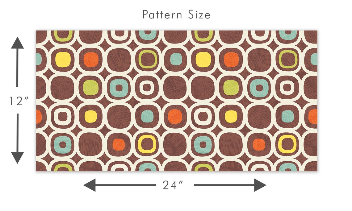 Retro Wallpaper Mid Century Wallpaper Geometric Wallpaper Etsy
