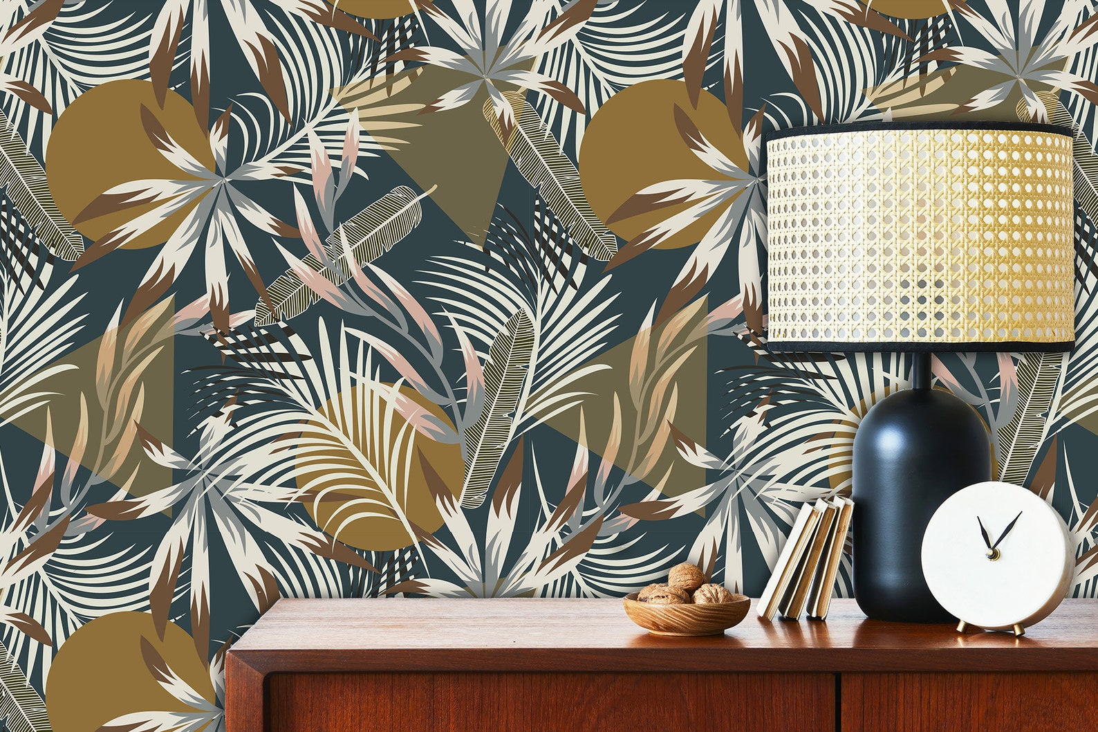 Palm Wallpaper Retro Wallpaper Tropical Wallpaper Mid - Etsy
