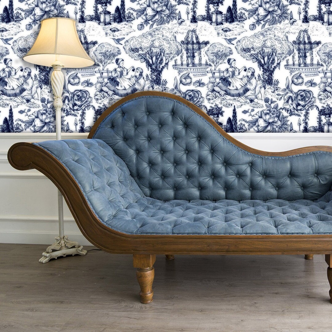 Victorian Wallpaper, Toile Wallpaper, Antique Wallpaper, Peel and Stick