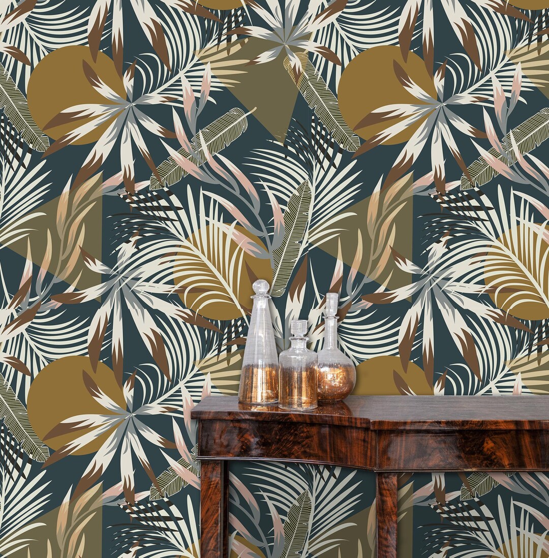 Palm Wallpaper, Retro Wallpaper, Tropical Wallpaper, Mid Century