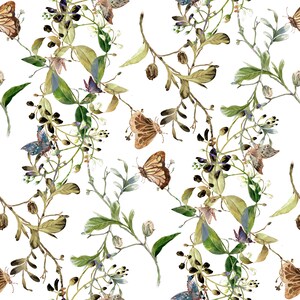 Butterfly Wallpaper, Botanical Wallpaper, Flower Garden Wallpaper ...