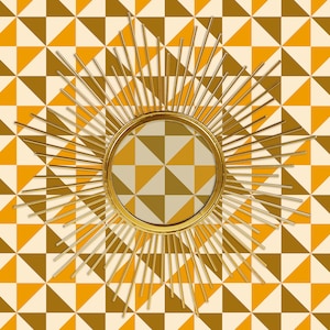 Retro Wallpaper, Mid Century Wallpaper, Orange Geometric Wallpaper, Vintage Wallpaper, Peel and Stick Wallpaper, Fabric Wallpaper
