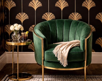 Art Deco Wallpaper, Black and Gold Wallpaper, Dark Wallpaper, Geometric Wallpaper, Antique Wallpaper, Fabric Peel & Stick Wallpaper