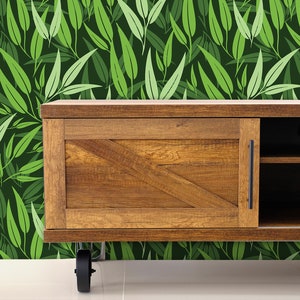 Botanical Wallpaper, Green Wallpaper, Peel and Stick Wallpaper, Leaf Wallpaper, Leaves Wallpaper, Fabric Wallpaper