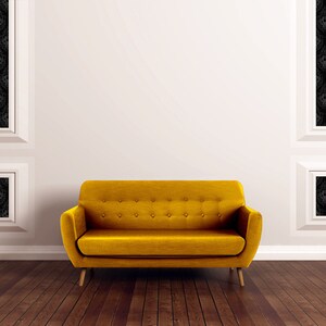 Black Victorian gothic damask fabric peel and stick wallpaper