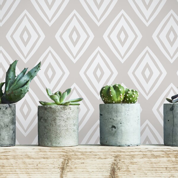 Scandinavian Wallpaper, Geometric Wallpaper, Tribal Wallpaper, Grey Wallpaper, Peel and Stick Wallpaper, Fabric Wallpaper