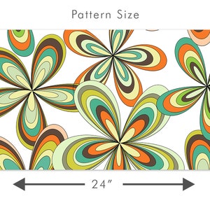 Vintage retro colorful floral fabric peel and stick wallpaper