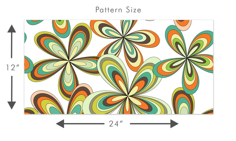 Vintage retro colorful floral fabric peel and stick wallpaper