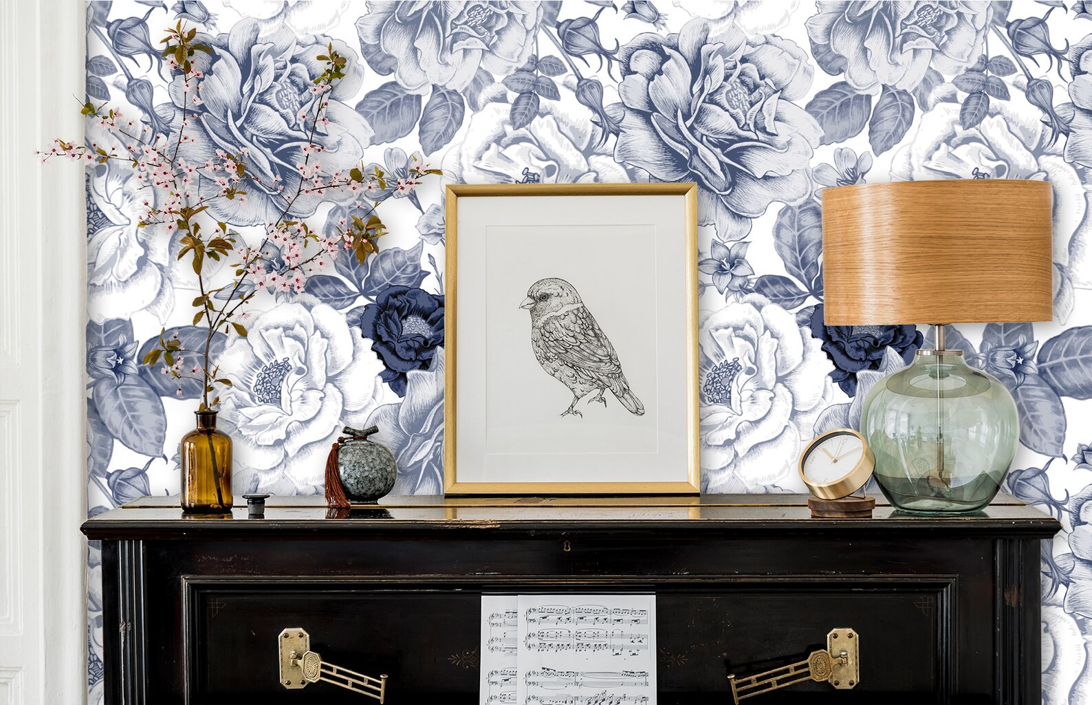 Victorian Wallpaper Botanical Wallpaper Peel and Stick | Etsy