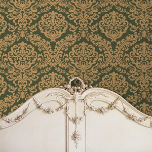Antique Victorian damask peel and stick wallpaper