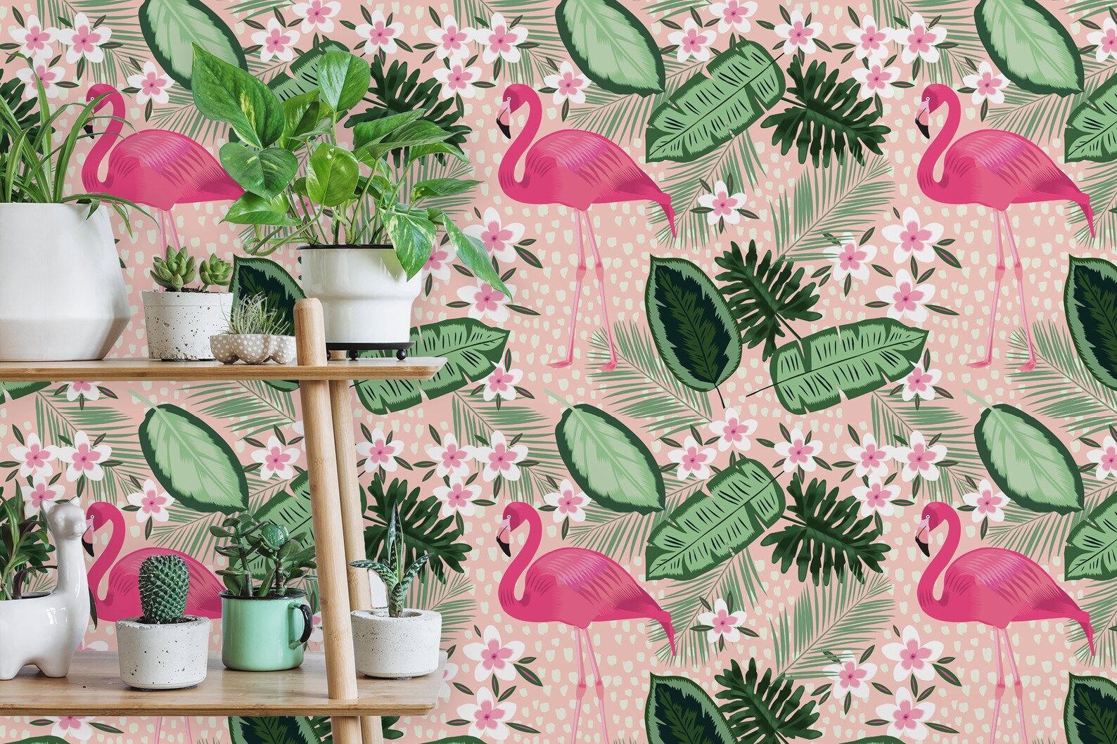 Palm Wallpaper Tropical Wallpaper Retro Wallpaper Mid | Etsy