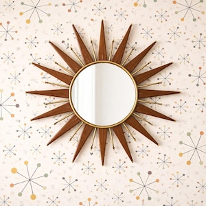 Retro Wallpaper, Mid Century Modern, Vintage Wallpaper, Antique Wallpaper, Peel and Stick Wallpaper, Fabric Wallpaper
