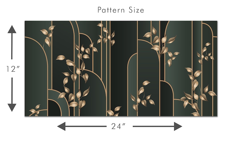 Grey and gold geometric Art Deco fabric peel and stick wallpaper pattern size graphic