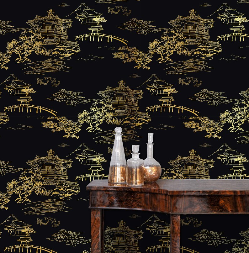 Chinoiserie Wallpaper Asian Wallpaper Antique Wallpaper Etsy